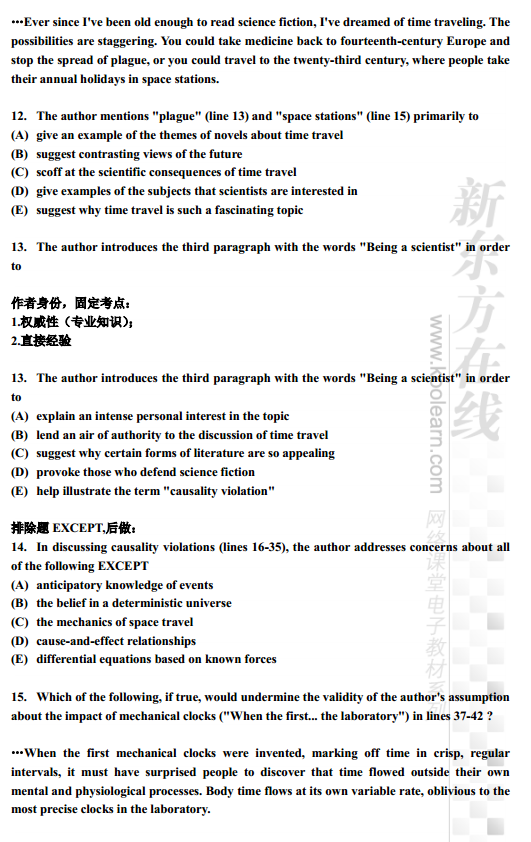 SAT阅读：阅读篇章讲解(单篇)