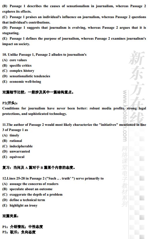 SAT阅读：阅读篇章讲解(双篇)