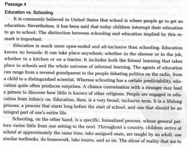 托福写作东西库：education vs. schooling