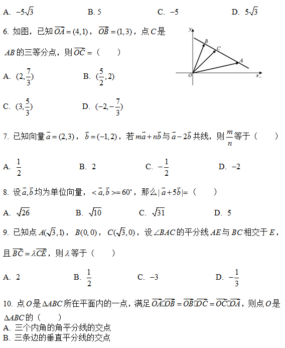 2016高考数学：平面向量的坐标运算(下载版)