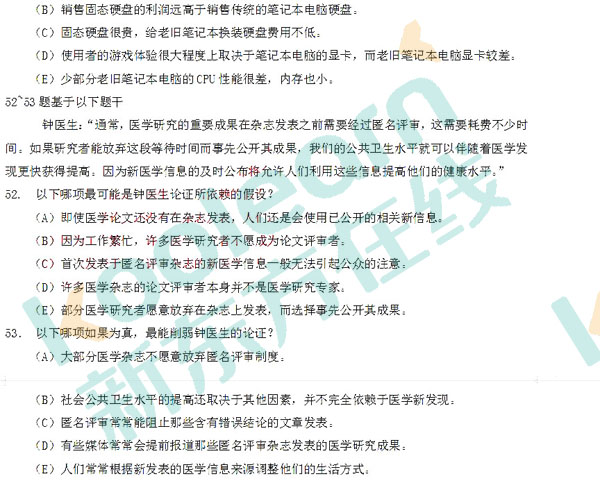 2016考研管理类联考逻辑真题已发布