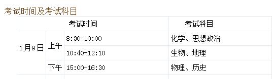 2016年1月广东高中学业水平考试时间及科目 2016年1月广东高中学业水平考试时间及科目