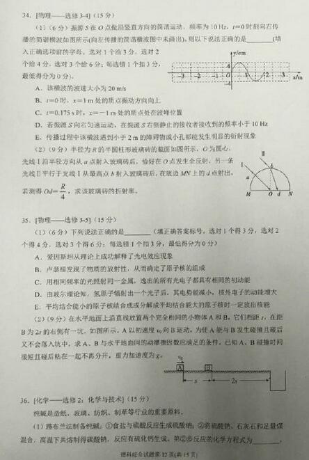 2016届广州市高考模拟考试物理试题及答案