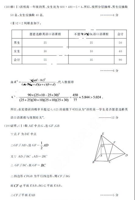 2016合肥一模文科数学试题及答案