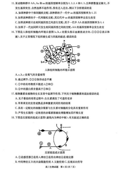 2016合肥一模生物试题