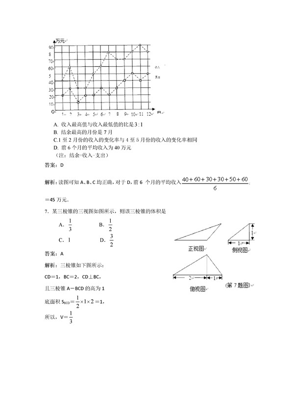 2016北京朝阳区高三一模理科数学试题及答案