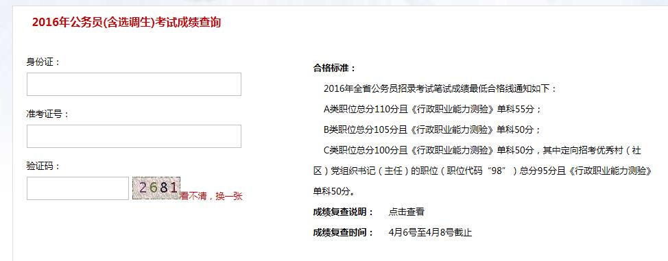 江苏省公务员考试网:2016江苏公务员成绩查询入口
