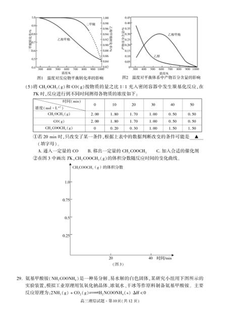 2016杭州二模化学试题及答案