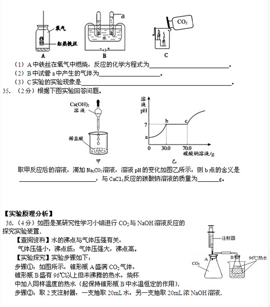 2016北京延庆县中考一模化学试题