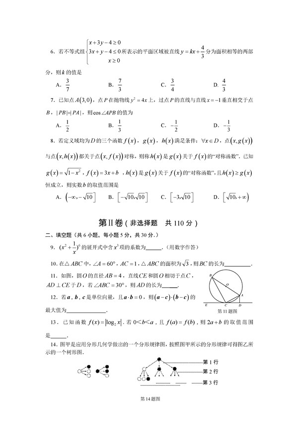 2016北京通州高三一模理科数学试题及答案