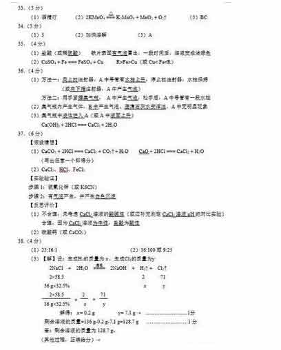2016北京海淀区中考一模化学试题及答案