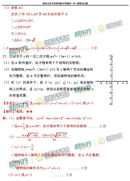 2016北京东城区中考一模数学试题及答案