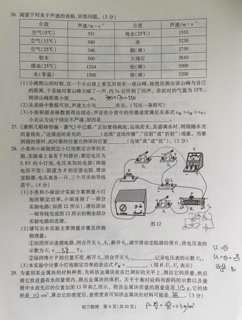 2016北京东城区中考一模物理试题及答案