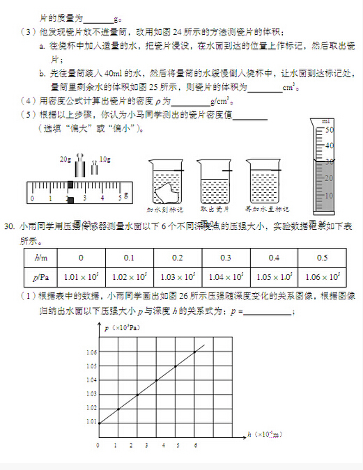 2016北京丰台区中考一模物理试题及答案