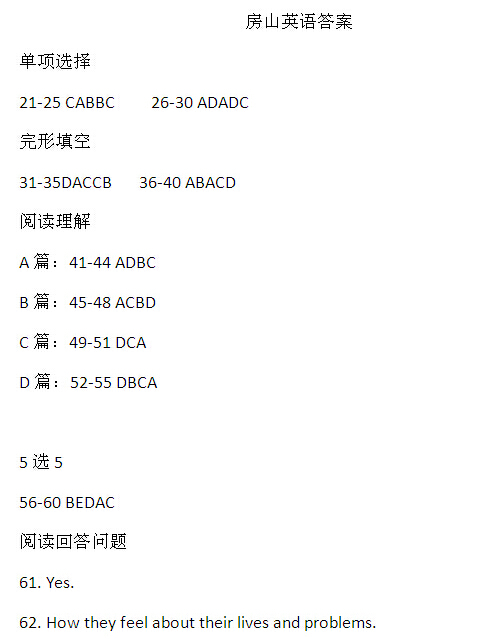 2016北京房山区中考一模英语试题及答案 2016北京房山区中考一模英语试题及答案