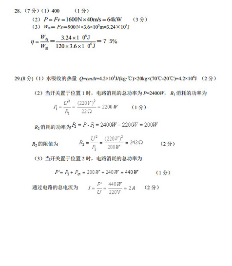 2016江苏南京鼓楼区中考一模物理试题及答案