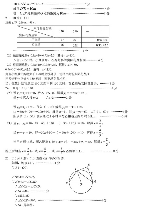 2016江苏南京江宁区中考一模数学试题及答案 2016江苏南京江宁区中考一模数学试题及答案