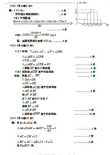 2016天津五区县中考二模数学试题及答案