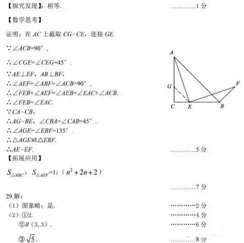 2016北京东城区中考二模数学答案