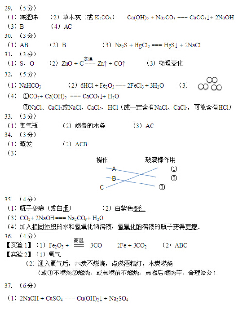 2016北京海淀区中考二模化学答案 2016北京海淀区中考二模化学答案