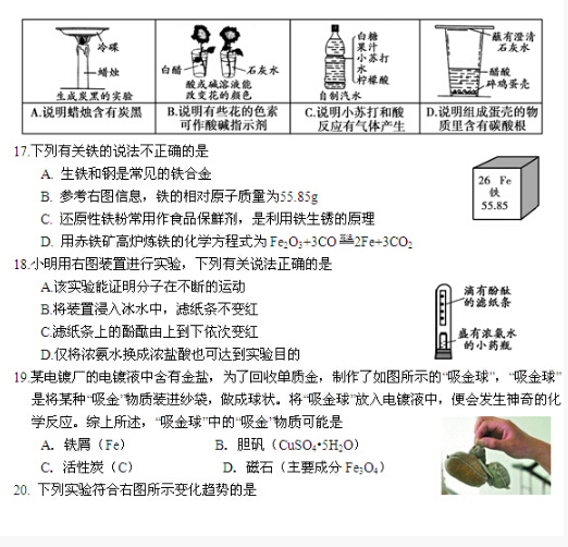 2016北京朝阳区中考二模化学试题