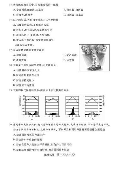 2016山东德州中考地理试题