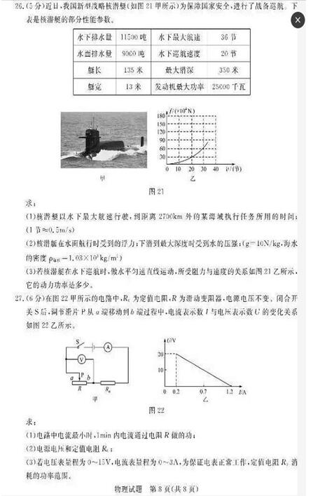 2016山东德州中考物理试题