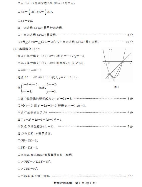 2016山东德州中考数学答案