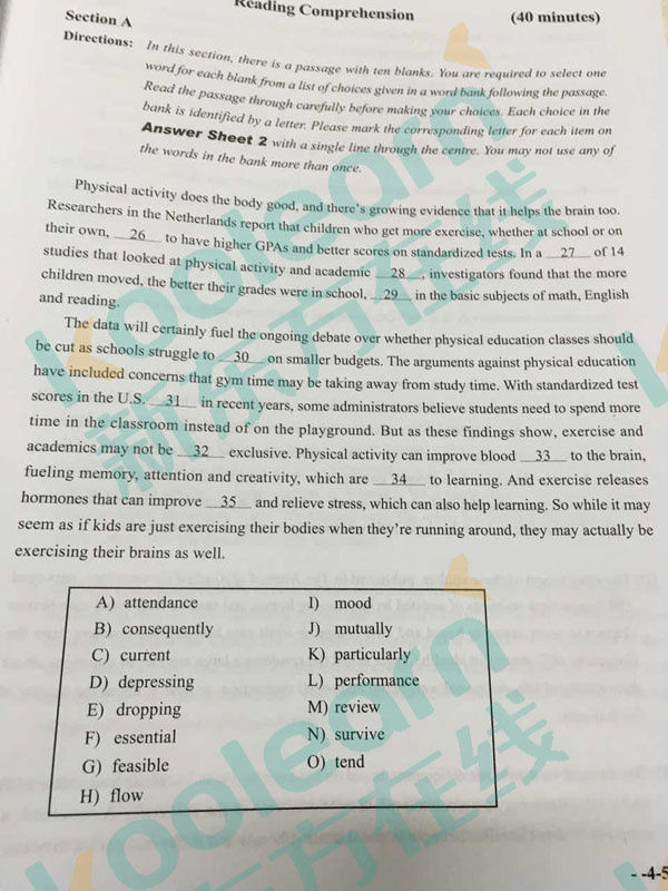 5选词填空1.jpg 2016年6月英语四级真题下载卷一