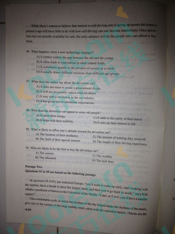 2016年6月英语四级试卷及答案卷一已发布 2016年6月英语四级试卷及答案卷一已发布