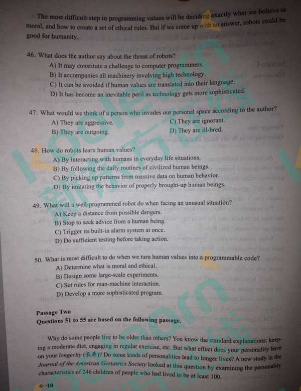 2016年6月英语四级试卷及答案卷三 2016年6月英语四级试卷及答案卷三