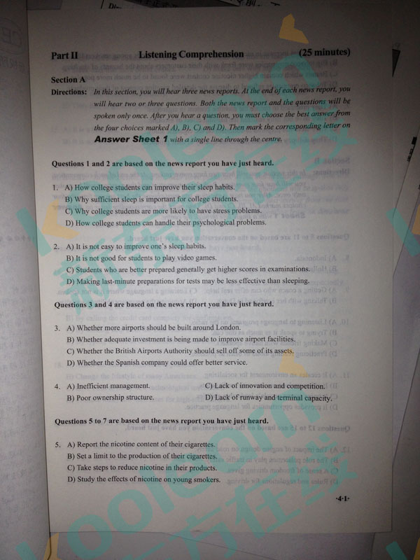 2016年6月英语四级真题试卷第二套.jpg 2016年6月英语四级真题试卷第二套.jpg