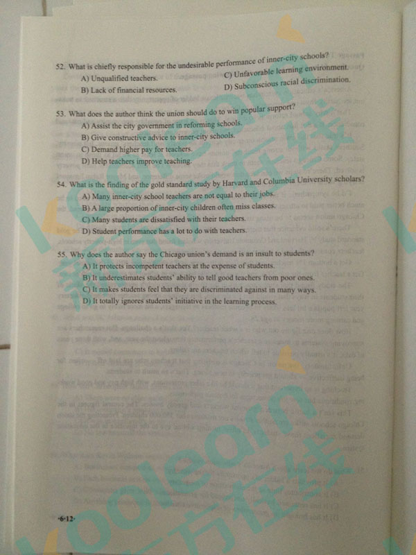 2016年6月英语六级真题下载卷三已发布