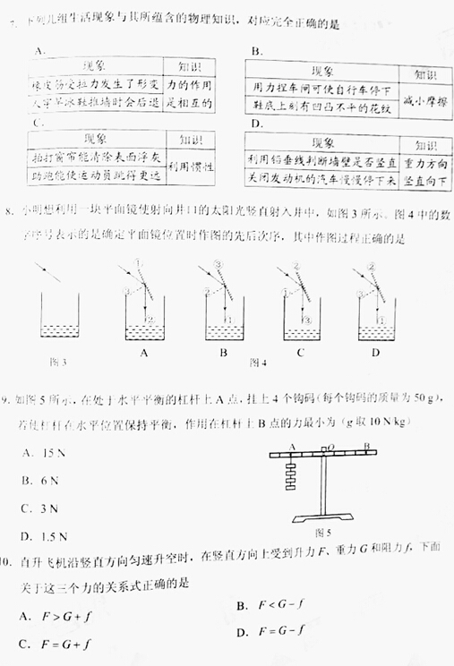 2016天津中考物理试题