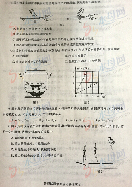 2016山东烟台中考物理试题及答案