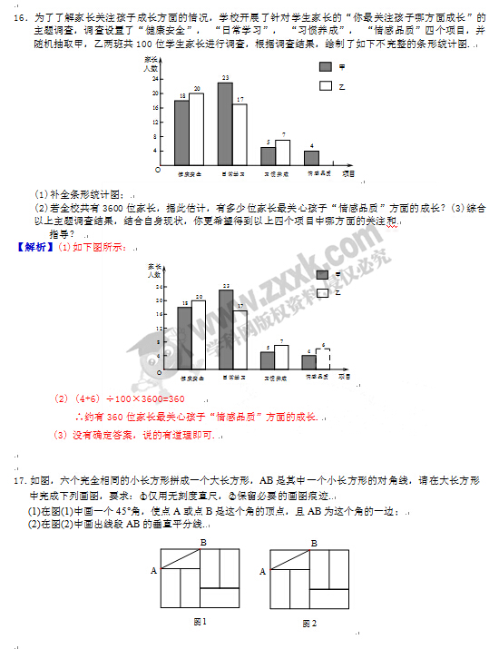 2016江西省考中考数学试题及答案