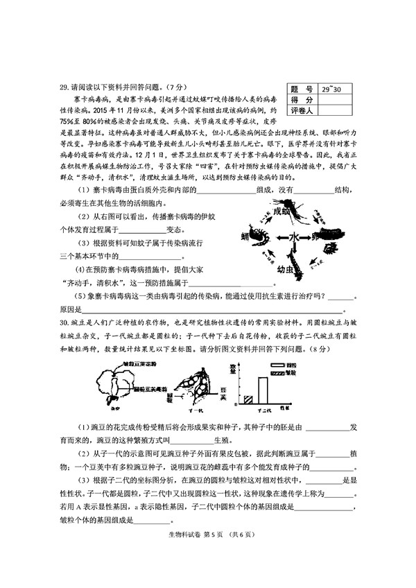 2016海南中考生物试题