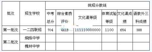 2016安徽巢湖中考录取分数线