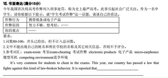 2016湖北鄂州中考英语作文题目