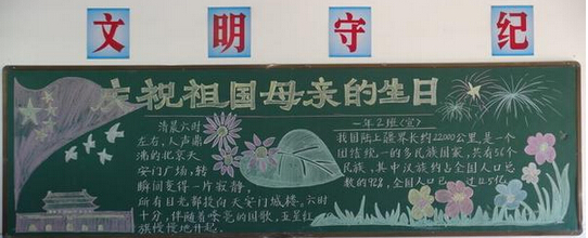 2016国庆黑板报图片(14)