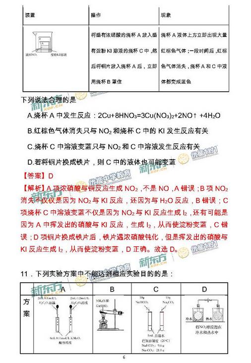 2016-2017年北京海淀高三期中化学试题及答案解析
