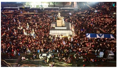 韩国民众逼宫总统朴槿惠 爆发史上最大规模游行