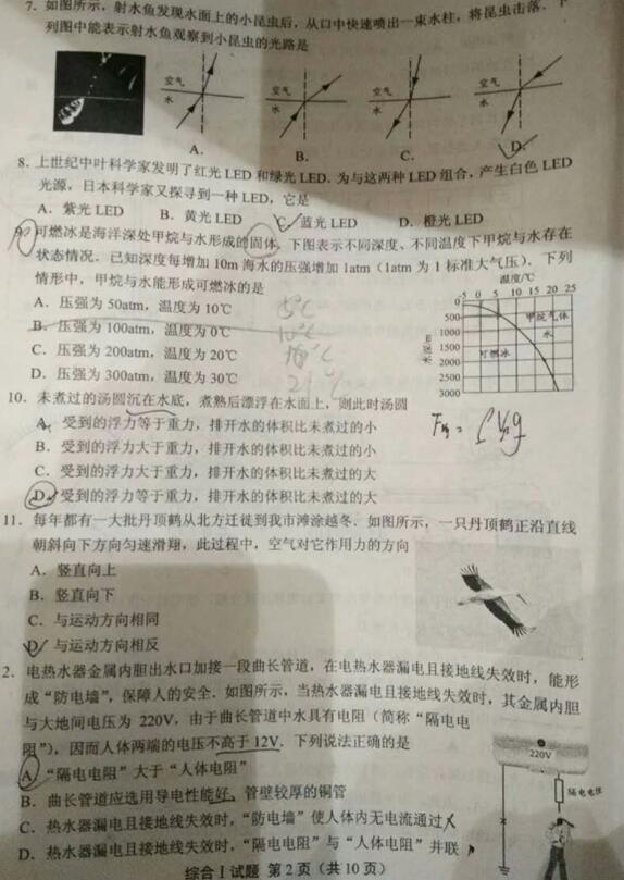 江苏盐城2017中考物理试题及答案 江苏盐城2017中考物理试题及答案