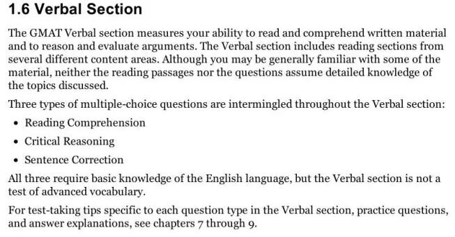 GMAT语文Verbal考试内容及考点总结