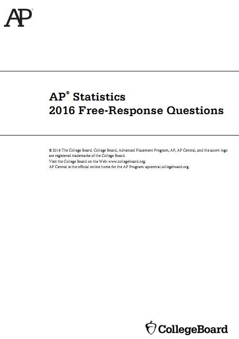 2016年AP统计学真题下载(PDF版)