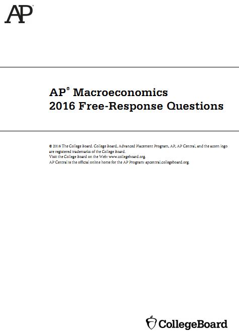 2016年AP宏观经济学真题下载(PDF版)