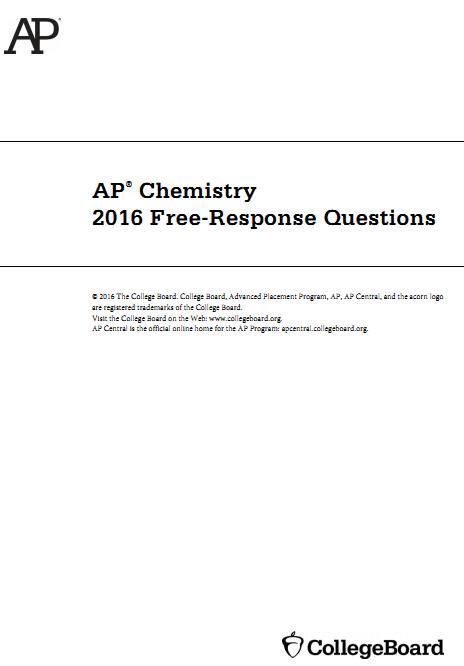 2016年AP化学真题下载(PDF版)