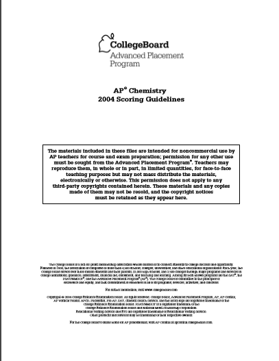 2004年AP化学sg真题下载(PDF版)