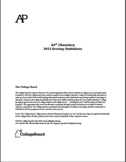 2013年AP化学sg真题下载(PDF版)