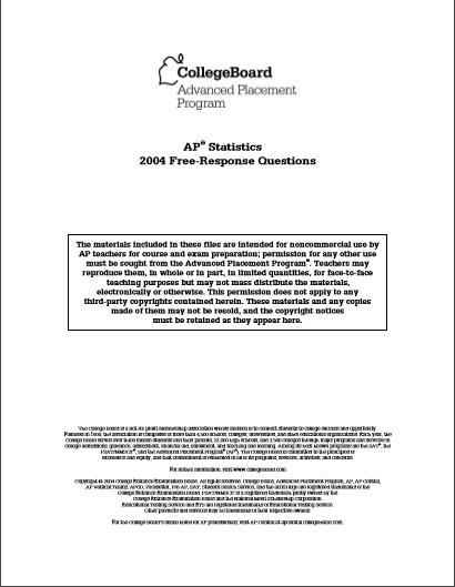 2004年AP统计学frq真题下载(PDF版)